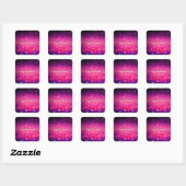 Benutzerdefinierter Text - Glitzer Bokeh - Rosa Quadratischer Aufkleber (Blatt)