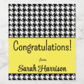 Benutzerdefinierter Text, Glückwunsch Gelbes Hahne Weinetikett (Einzelnes Label)