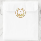 Benutzerdefinierter Text, Goldschmetterling und Bl Runder Aufkleber (Tasche)