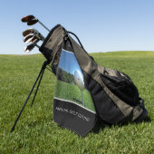 Benutzerdefinierter Text-Golf-Schwarz Golfhandtuch (Gras)