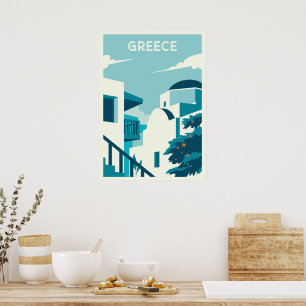 Benutzerdefinierter Text Griechenland Poster