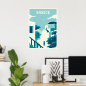 Benutzerdefinierter Text Griechenland Poster (Heimbüro)