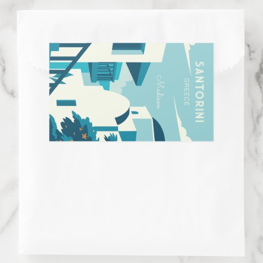 Benutzerdefinierter Text Griechenland Rechteckiger Aufkleber (Tasche)