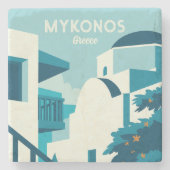 Benutzerdefinierter Text Griechenland Steinuntersetzer (Vorderseite)