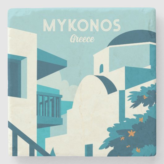 Benutzerdefinierter Text Griechenland Steinuntersetzer (Vorderseite)