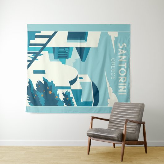 Benutzerdefinierter Text Griechenland Wandteppich (Beispiel (Horizontal))