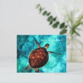 Benutzerdefinierter Text Große Meeresschildkröte T Postkarte (Stehend Vorderseite)