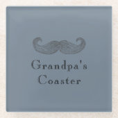 Benutzerdefinierter Text, Großvater Untersetzer-Sc Glasuntersetzer (Vorderseite)