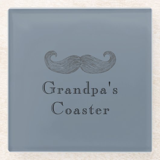 Benutzerdefinierter Text, Großvater Untersetzer-Sc Glasuntersetzer (Vorderseite)