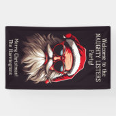 Benutzerdefinierter Text Grumpy Santa Banner (Horizontal)