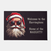 Benutzerdefinierter Text Grumpy Santa Fußmatte (Vorderseite)