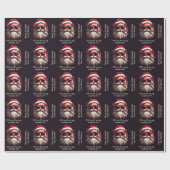 Benutzerdefinierter Text Grumpy Santa Geschenkpapier (Flach)