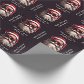 Benutzerdefinierter Text Grumpy Santa Geschenkpapier (Ecke)