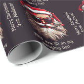 Benutzerdefinierter Text Grumpy Santa Geschenkpapier (Rolleneckpunkt)