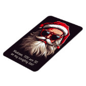 Benutzerdefinierter Text Grumpy Santa Magnet (Linke Seite)
