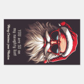 Benutzerdefinierter Text Grumpy Santa Rechteckiger Aufkleber (Vorderseite)