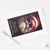 Benutzerdefinierter Text Grumpy Santa Rechteckiger Aufkleber (Umschlag)