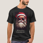 Benutzerdefinierter Text Grumpy Santa T-Shirt (Vorderseite)