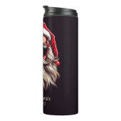 Benutzerdefinierter Text Grumpy Santa Thermosbecher (Nach rechts gedreht)