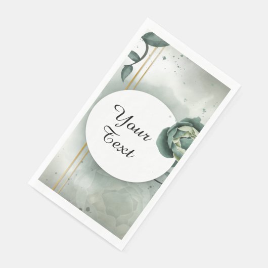 Benutzerdefinierter Text - Grüner Personalisiert Serviette (Ecke)
