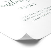 Benutzerdefinierter Text, Grünes Monogramm-Hochzei Poster (Ecke)