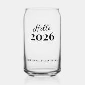 Benutzerdefinierter Text Hallo Silvesterparty 2026 Dosenglas (Vorderseite)