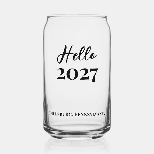 Benutzerdefinierter Text Hallo Silvesterparty 2027 Dosenglas (Vorderseite)