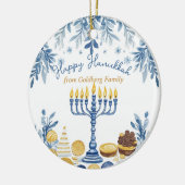 Benutzerdefinierter Text Hanukkah Harmony Keepake Keramik Ornament (Links)