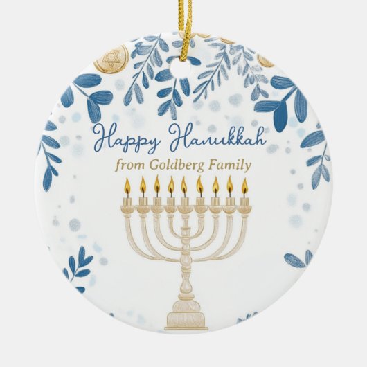 Benutzerdefinierter Text Hanukkah Harmony Ornament (Vorne)