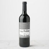 Benutzerdefinierter Text, Happy Birthday Hahnentri Weinetikett (Vorderseite)