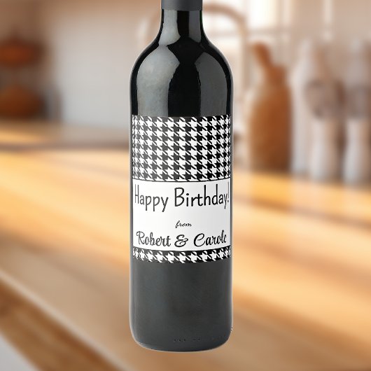 Benutzerdefinierter Text, Happy Birthday Hahnentri Weinetikett