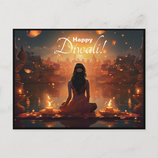 Benutzerdefinierter Text 🤩 Happy Diwali Postkarte (Vorderseite)
