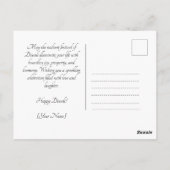 Benutzerdefinierter Text 🦚 🛕 🤩 Happy Diwali Postkarte (Rückseite)