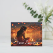 Benutzerdefinierter Text 🤩 Happy Diwali Postkarte (Stehend Vorderseite)