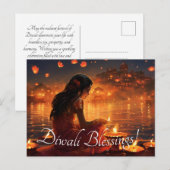 Benutzerdefinierter Text 🤩 Happy Diwali Postkarte (Vorne/Hinten)