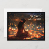 Benutzerdefinierter Text 🤩 Happy Diwali Postkarte (Vorne/Hinten)