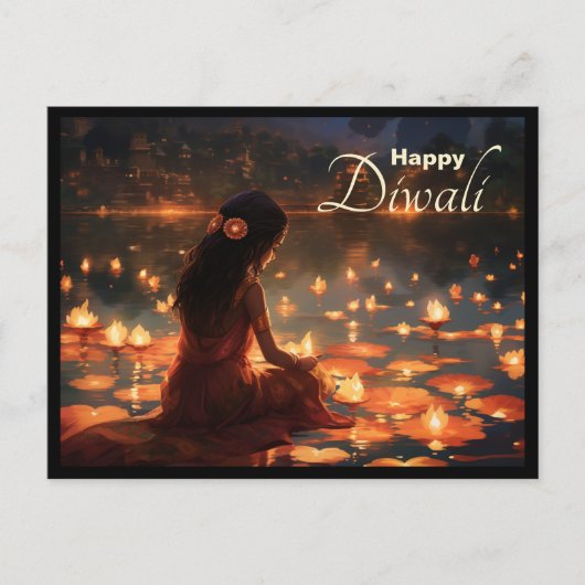Benutzerdefinierter Text 🤩 Happy Diwali Postkarte (Vorderseite)