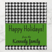 Benutzerdefinierter Text, Happy Holidays Green Hah Weinetikett (Einzelnes Label)