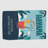 Benutzerdefinierter Text "Havana Nights" Golfhandtuch (Horizontal)