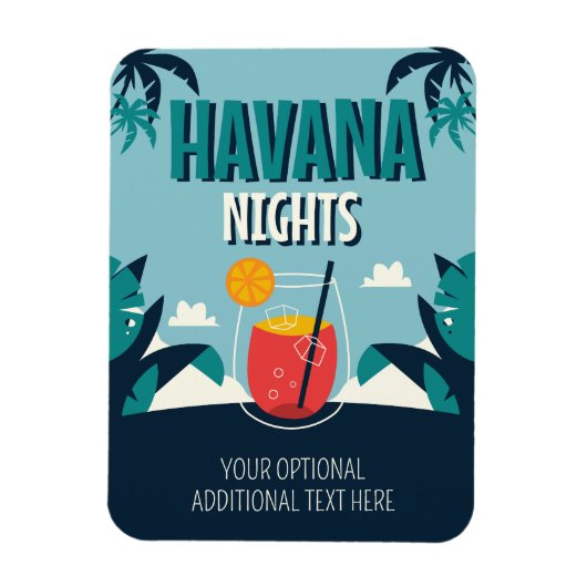 Benutzerdefinierter Text "Havana Nights" Magnet (Vertikal)