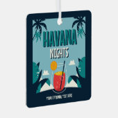 Benutzerdefinierter Text "Havana Nights" Ornament Aus Metall (Vorderseite Rechts)