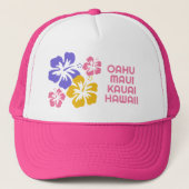 Benutzerdefinierter Text Hawaii (oder IHR Ziel) Truckerkappe (Vorderseite)