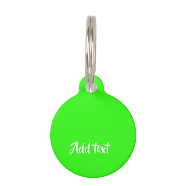 Benutzerdefinierter Text hell grün schlicht Haustiermarke (Vorderseite)