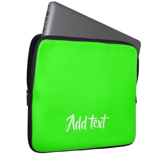 Benutzerdefinierter Text hell grün schlicht Laptopschutzhülle (Vorne Rechts)