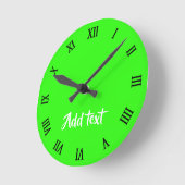 Benutzerdefinierter Text hell grün schlicht Runde Wanduhr (Winkel)