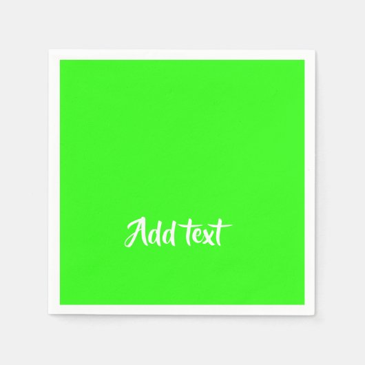 Benutzerdefinierter Text hell grün schlicht Serviette (Vorderseite)