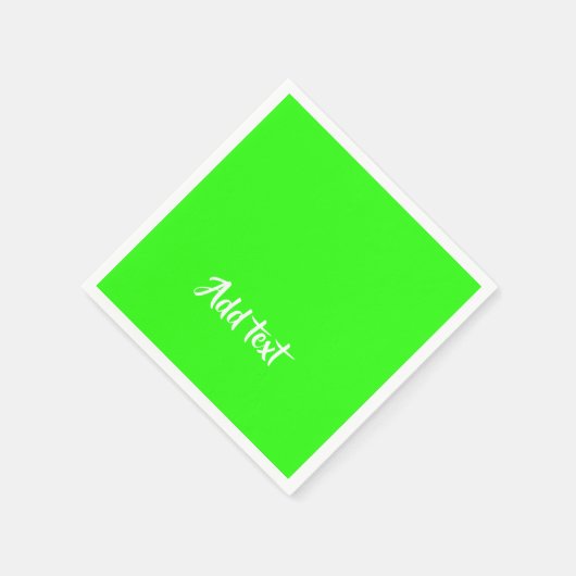 Benutzerdefinierter Text hell grün schlicht Serviette (Ecke)