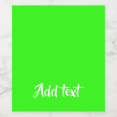 Benutzerdefinierter Text hell grün schlicht Weinetikett (Einzelnes Label)