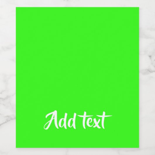 Benutzerdefinierter Text hell grün schlicht Weinetikett (Einzelnes Label)