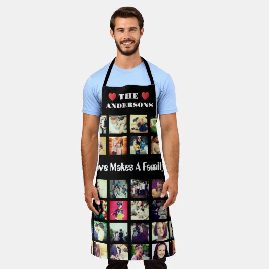 Benutzerdefinierter Text hier Fotos Collage T - Sh Schürze (Getragen)